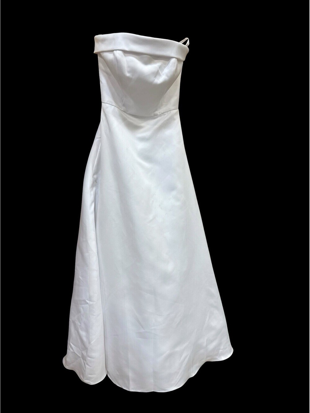 David’s Bridal Strapless A-Line Wedding Dress Size 4 Bright White Tulle Elegant